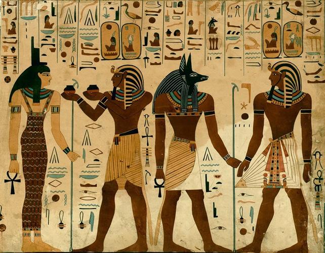 部分展品 《塞提一世站在伊西斯,阿努比斯神面前》,1821年,印刷品