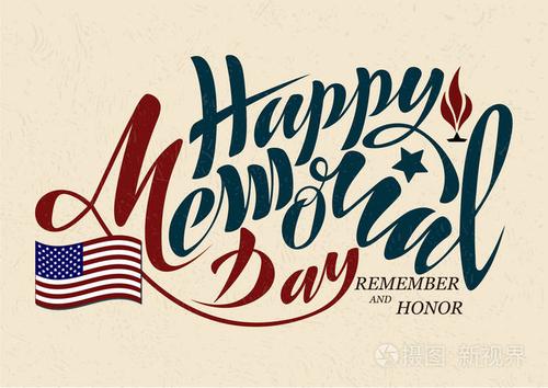 手写文字与物体标志美国明星和永恒幕火焰.