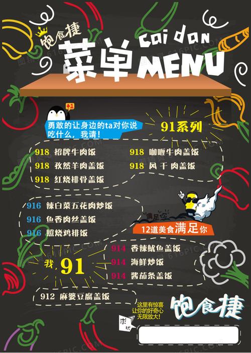 矢量手绘黑板菜单设计