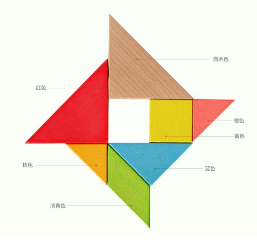 大号七巧板益智力拼图木质中国古典玩具创意几何3d数形包拼版7巧