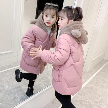 小女孩羽绒服67岁5女童装冬季冬装9外套十岁11中童12大童13粉色150码