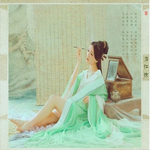 影楼盘子女人坊主题摄影写真性感古装女睡衣服装红色