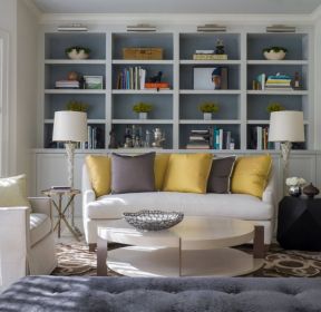 2021沙发后书柜墙图片大全-装信通网效果图大全 【第2