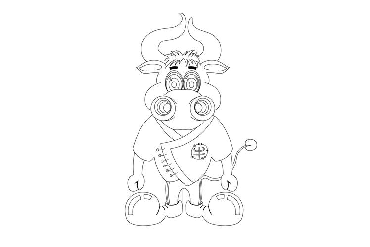 牛 卡通牛 漫画牛 大角牛