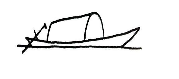 幼儿简笔画大全_航行中的小船 帆船简笔画