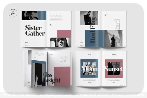 现代精美社交媒体杂志手册时尚女装书籍版式设计id模板 >