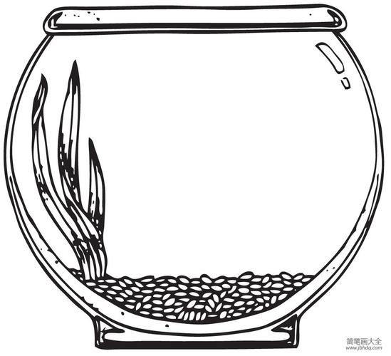 鱼缸简笔画图片