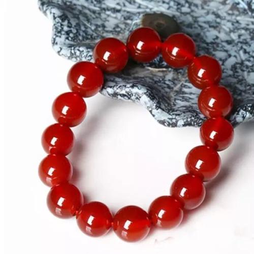 12天然红玛瑙手链男女款手串情侣水晶真假_图片_价格