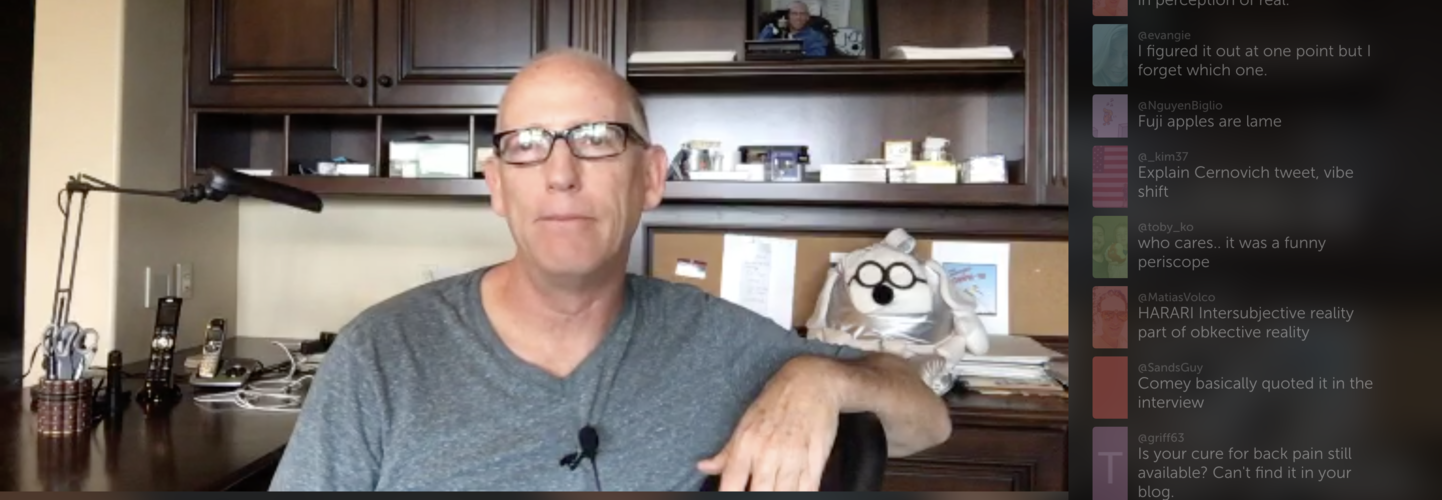 scott adams, when asked about the change in energy said, “