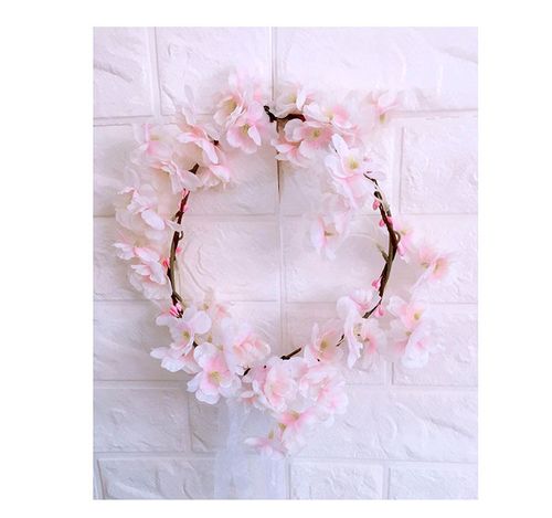 唯美新娘花环头饰樱花藤条花冠森女系婚纱写真发饰结婚伴娘配饰品_7折