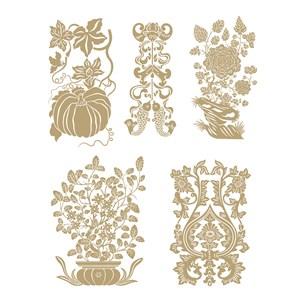 南瓜纹样蝠纹鱼纹吉祥图案传统中国风花草植物纹样矢量素材