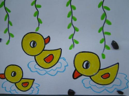 小鸭子儿童画