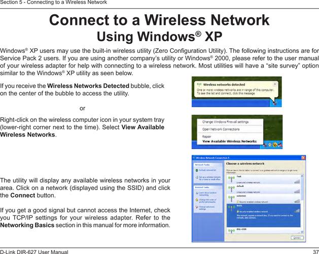 37d-link dir-627 user manualsection 5 - connecting to a wireless