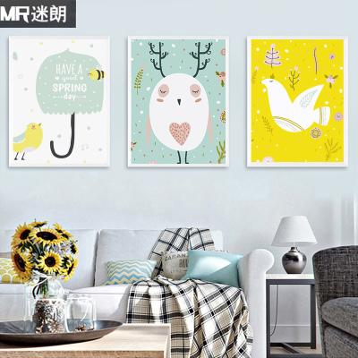 迷朗diy数字油画 客厅餐厅卡通动物儿童数码自己手工绘填色装饰画