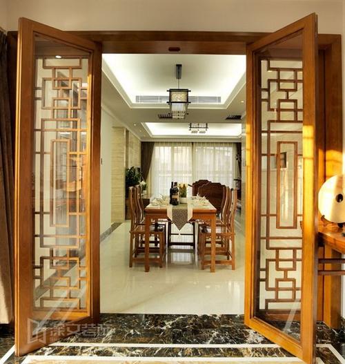 2013年新中式餐厅隔断效果图大全
