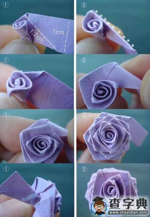 用纸条折纸玫瑰花的方法图解