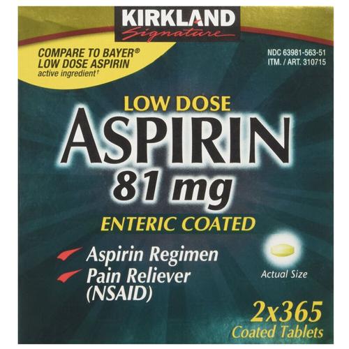 美国原装进口阿司匹林aspirin柯克兰kirkland美国可兰