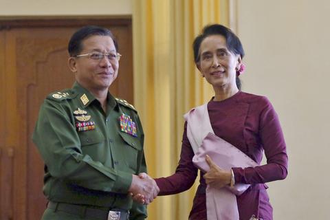 昂山素季大选后首次与缅甸总统和总司令会面