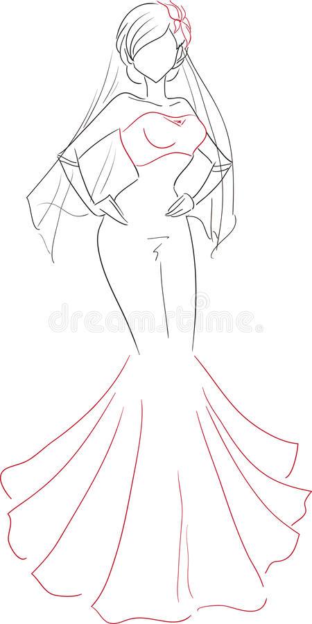 漫画古装衣服画法简笔画新娘婚纱