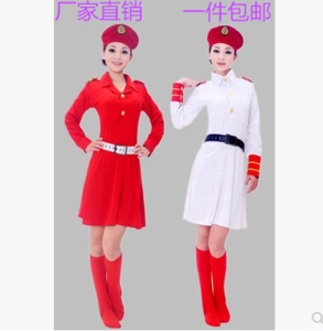 军乐队服装演出服长袖广场舞合唱服迷彩裙女兵套装表演服军鼓包邮