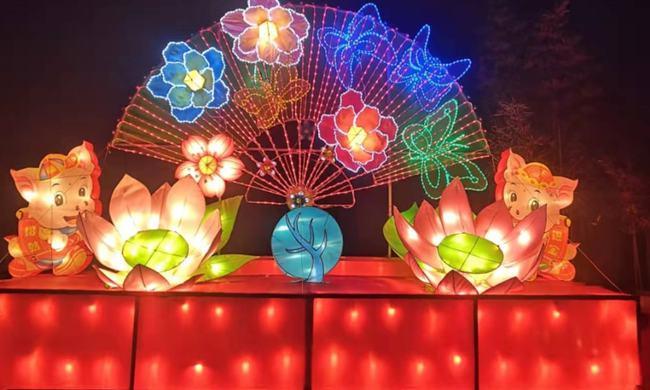 超燃2022滕州大型国潮花灯光影秘境空降双龙路锦天牡丹园正月初一盛大