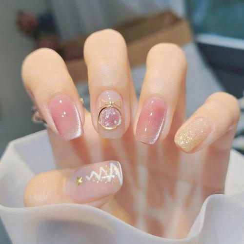 手工定制穿戴甲短款2021新款秋冬高级感小众指甲贴片美甲成品a123