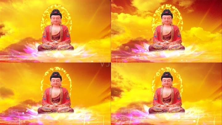 阿弥陀佛佛光祥云大莲花天空