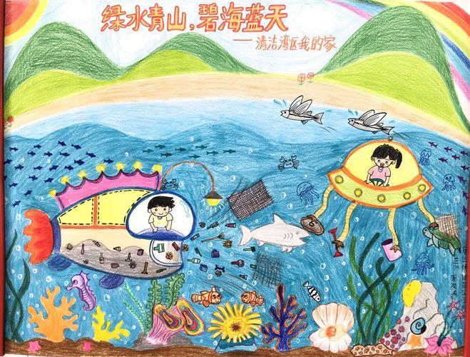 汕头金中华侨试验区学校学生参加"清洁湾区我的家-粤港澳海洋生物绘画