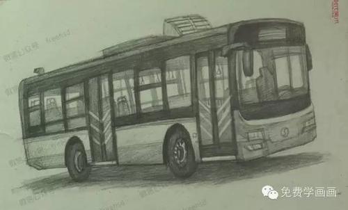 【水彩画系列】一步一步教你画公交车