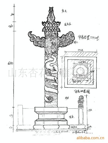 供应青石花岗岩石雕华表,滚龙柱,石柱,文化柱,文化墙浮雕,图片_9