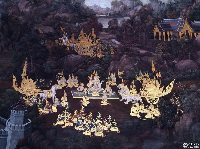 曼谷,大皇宫里的壁画.