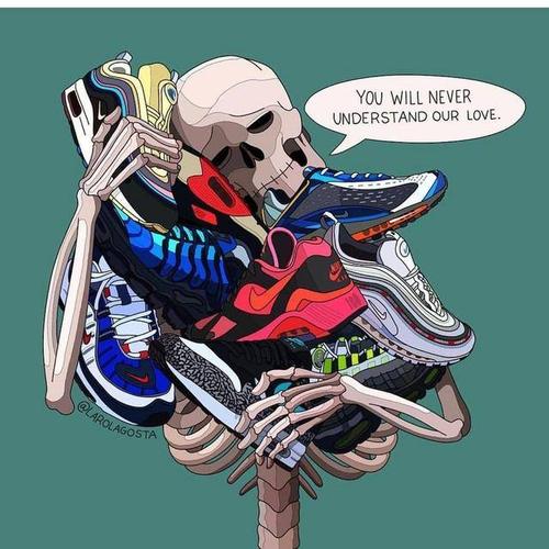 另类球鞋插画,这只说出鞋迷心声的"骷髅"