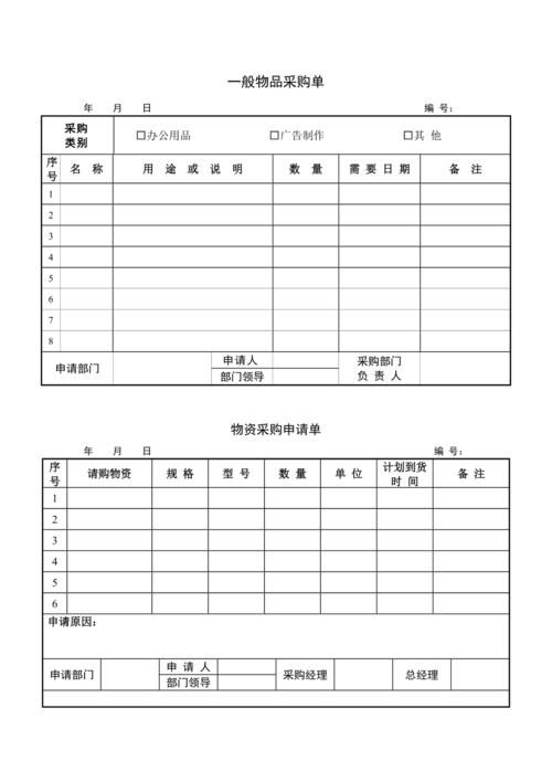 采购申请单模板