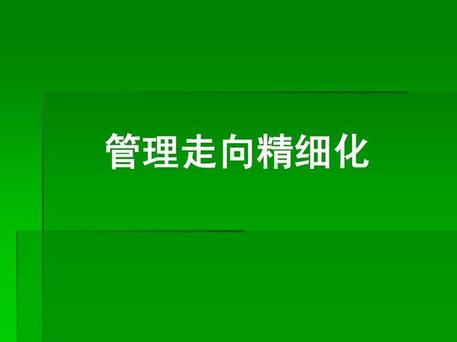 管理走向精细化