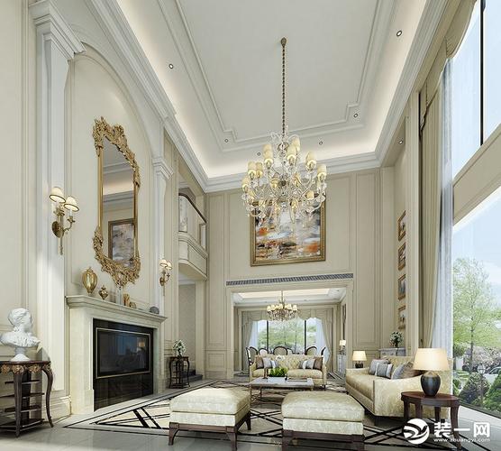 珠海华发水郡270平别墅欧式风格装修效果图-家装效果