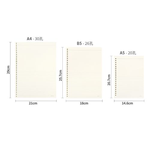 道林活页替芯a4b5a580页笔记本1/2横线空白内页芯开学