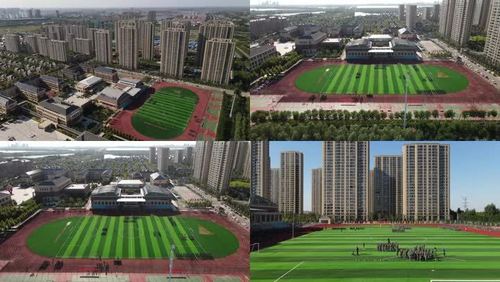 文华学校 东营 航拍 地标 学校 操场