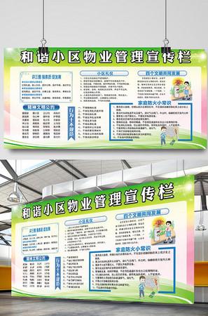 和谐社区小区物业管理宣传栏展板