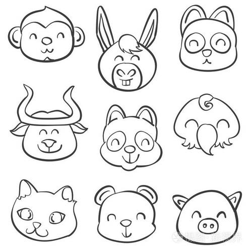 各种动物风格手绘涂鸦
