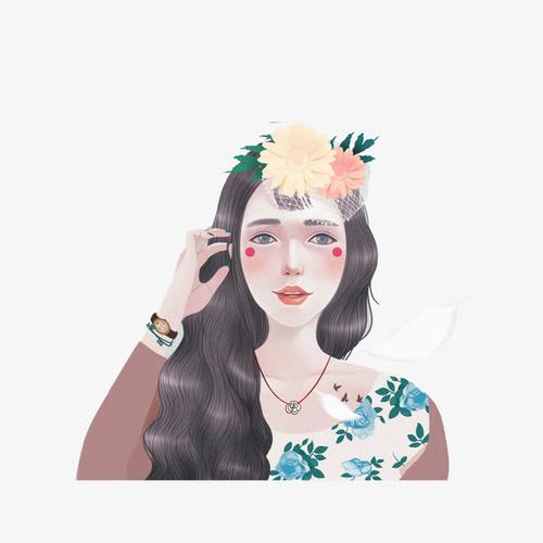 水彩女孩