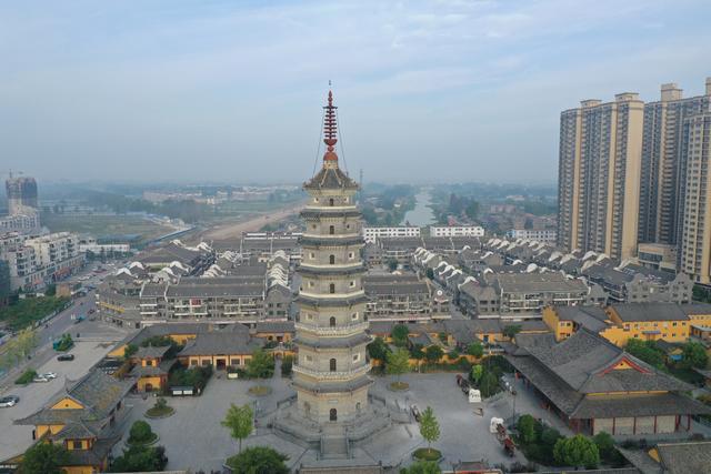 2020年9月19日,无人机拍摄的江苏涟水能仁寺