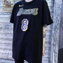 科比球衣24号洛杉矶科比纪念t恤男短袖湖人黑曼巴篮球运动纯宽松