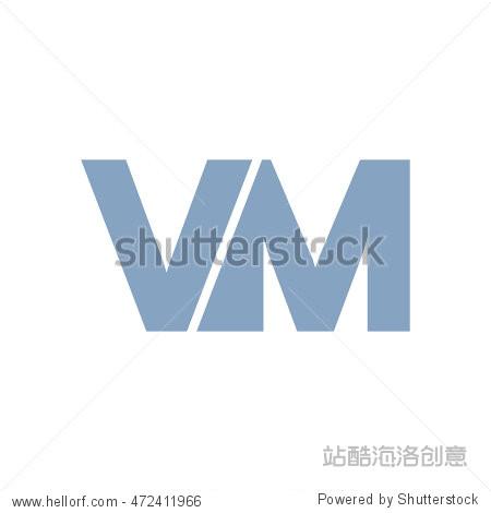 v m initial logo design