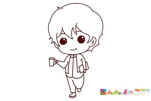 优雅小男孩简笔画步骤图解