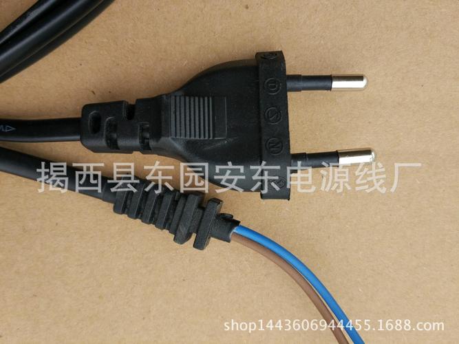 欧标电源线 圆柱插头电源线 小欧规二插 vde 烫锡尾带