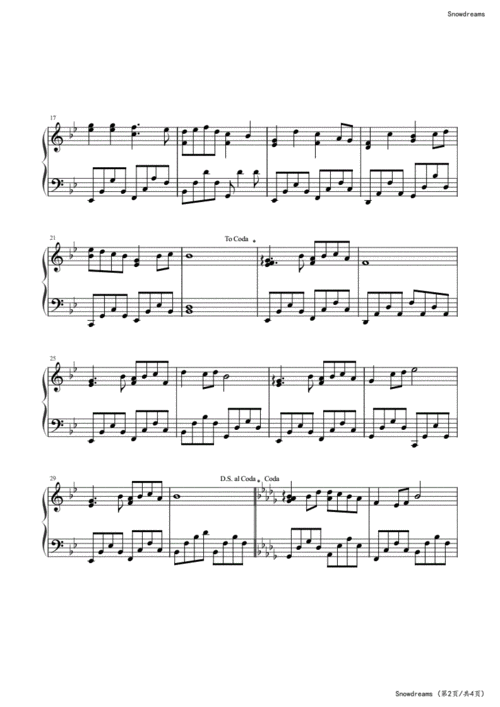 雪之梦(snow dreams,钢琴谱)调钢琴谱五线谱.pdf