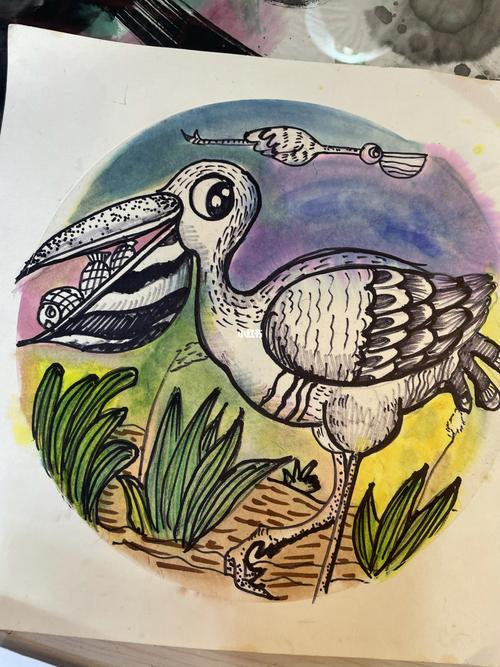 鹈鹕_美术_少儿美术_文化_绘画