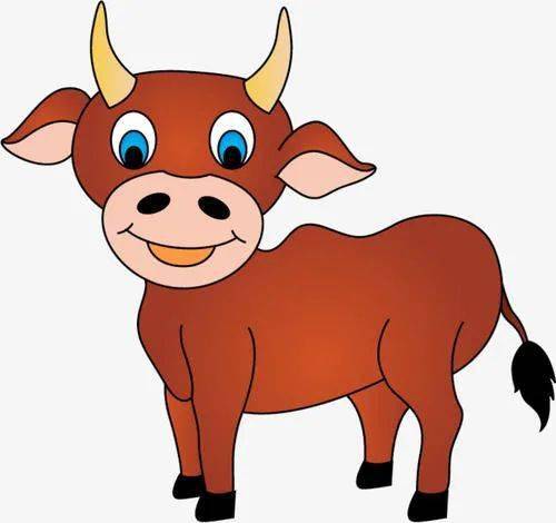 牛妈妈, 吃草料, 小牛哞哞围着闹: 牛年到, 牛年到, 不要花衣和红包