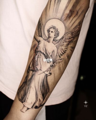 黑灰纹身|胜利女神|广州waytattoo_纹身_潮流_waytattoo_艺术_疤痕