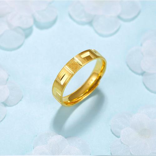 tsl谢瑞麟黄金戒指足金开口情侣对戒女戒